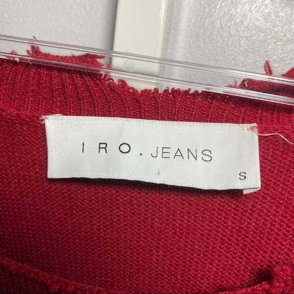 IRO Jeans Nosasa Red Distressed Sweater Size Small - Picture 6 of 9